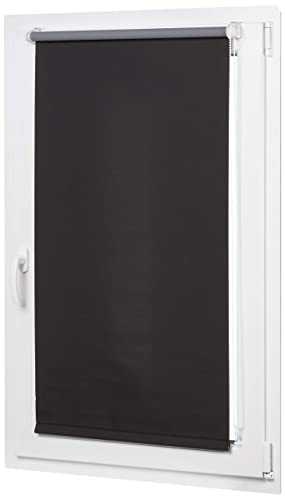 Amazon Basics - Estor opaco y enrollable, con revestimiento de color a juego, 86 x 150 cm, Negro