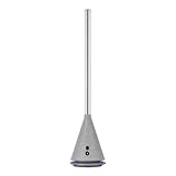 CREATE / COOL DC/Ventilador de Torre gris/Sin Aspas, 9 Velocidades, Oscilación 90°, Programable, Temporizador, Con Mando a Distancia, Bajo Consumo, Ligero