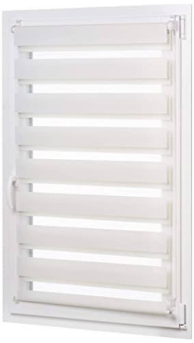 Amazon Basics - Estor enrollable de doble capa, 96 x 150 cm, Crema