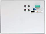 Nobo Pizarra Magnética Pequeña de Pared, Marco de Aluminio, Borrado en Seco, Para Casa y Oficina, Incluye Rotuladores, Imanes, Almohadillas de Montaje y Borrador, 585 x 430 mm, Blanco, 1903777