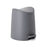 Tatay Papelera Baño con Pedal Estándar, 3L de Capacidad, de Polipropileno, Libre de BPA, Color Gris, Medidas 19 x 21.8 x 22.1 cm