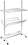 InnovaGoods® Tendedero Electrico Vertical Metálico Plegable y Extensible 2 Niveles, 12 Barras, Tendederos Plegables, Tendedero Electrico Extensible bajo Consumo. Blanco 24 W