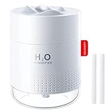 Humidificador Ultrasónico Humidificador de Niebla de 500ml Difusor de USB, Humidificador de Interior Ultra Silencioso Funcionamiento Silencioso 10-16h de Trabajo para Casa Oficina Bebé Blanco