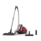 Rowenta Aspiradora Swift Power Cyclonic RO2933 - Aspirador sin bolsa de 750 W para parquet, tecnología ciclónica, cabezal alto rendimiento, motor Effitech, filtra hasta el 99,98% particulas, burdeos