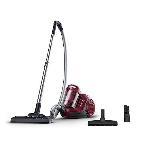 Rowenta Aspiradora Swift Power Cyclonic RO2933 - Aspirador sin bolsa de 750 W para parquet, tecnología ciclónica, cabezal alto rendimiento, motor Effitech, filtra hasta el 99,98% particulas, burdeos