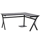 Mesa de Ordenador Mesa de PC Escritorio de Oficina Mesa Mesa Esquinera de Ángulo para Hogar Escuela y Oficina 155x130x76cm Madera Negro