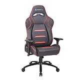 Newskill Silla Gaming Profesional Valkyr, Asiento Microperforado PU Transpirable, Reclinable 180º, Reposabrazos 4D y Altura Regulables, Carga Máxima 150Kg, Cojín Lumbar y Cervical, Rojo