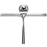 Ponsey Rasqueta limpiacristales de Acero Inoxidable con escobilla Intercambiable para baño, Espejo y Cristal, Aleación de cinc, Plateado, 1