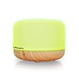 Orbegozo HUA 4000 – Humidificador ultrasónico difusor de aceites esenciales, 400 ml de capacidad, silencioso, iluminación en 7 colores intercambiables y temporizador.