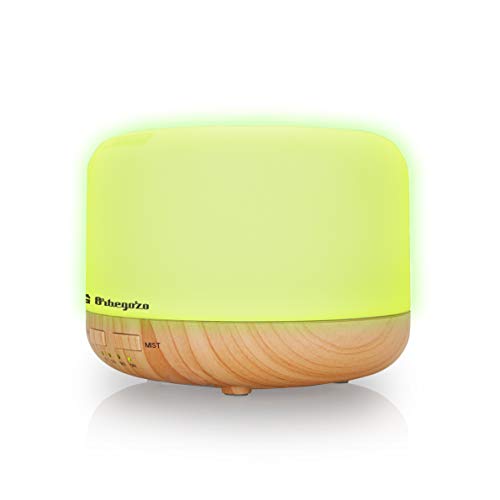 Orbegozo HUA 4000 – Humidificador ultrasónico difusor de aceites esenciales, 400 ml de capacidad, silencioso, iluminación en 7 colores intercambiables y temporizador.