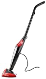 Vileda Steam - Mopa a vapor con cabezal triangular, mopa eléctrica ligera con cable de 6 m, apta para suelos duros y moquetas, color rojo y negro
