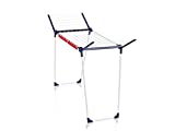 Leifheit Tendedero con alas Pegasus 150 Solid Slim, tendedero de ropa plegable para prendas grandes y pequeñas, estable tendedero exterior e interior