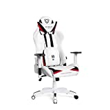 Diablo X-Ray Gaming Silla para Niños Silla Gamer Apoyabrazos 4D Diseño Ergonomico HQ Cuero Sintético Perforación Función de Inclinación Blanco-Negro Kids (S)