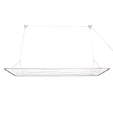 Erica Tendal de Techo 100x50cm; Tendedero de Techo con 8m de Superficie de Secado; Mini Tendedero Vertical Plegable de 2,5m; Metal Recubierto de Plástico Libre de PVC; Tendedero Colgante Blanco