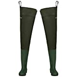 Magreel Pantalones de Pesca Impermeable Profesionales Waders Cuissardes para Hombres y Mujeres Wader Impermeable de PVC/Nylon con Correa Ajustable (Euro Size 40)