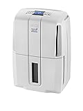 De'longhi DDS20 - Deshumidificador, 410 w, depósito 4.5 L, capacidad de 20 L diarios, acero inoxidable y plástico, 3 velocidades, blanco