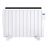 Cecotec Radiador Eléctrico Bajo Consumo Ready Warm 2000 Thermal. 10 Elementos, 1500W, De pared o pie, 3 Modos, Temporizador, Mando, Pantalla LED, Blanco