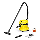 Kärcher Aspirador en Seco y Húmedo WD 2 Plus V-12/4/18/C, función de soplado, 1000W, depósito de plástico: 12l, Manguera aspirar: 1,8m, Filtro de Cartucho, Filtro de Fieltro, Boquilla Suelo y Ranuras