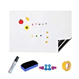 Homvik Pizarra Blanca Pizarra Pared Adhesiva Pizarra Blanca Magnética Tablero Recordatorio Pizarra para Oficina Casa y Tienda Incluye Rotulador Borrador imantado Imanes 45x100cm - Blanco