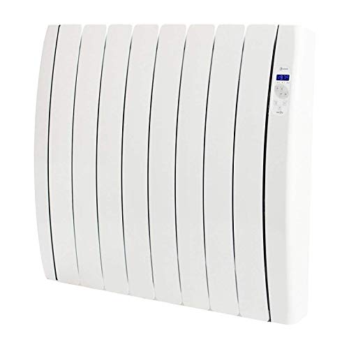 Haverland RC8TTS | Emisor Térmico Programable con Piedra Natural | 1200 W | 8 Elementos | Tecnología Bajo Consumo | Indicador de Consumo Energético | Uso Prolongado +6h/día | +/- 12-19 m² | Blanco