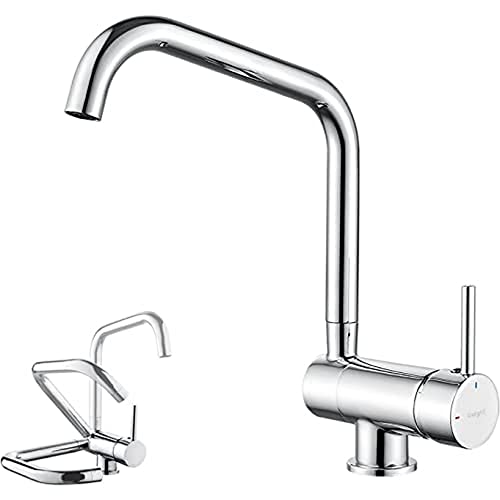 Ibergrif, Grifo de Cocina Abatible, Griferia para Fregadero Monomando, Cromo