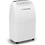 TROTEC Deshumidificador eléctrico TTK 75 E, 20L/24h, Depósito 3L, Portátil, para Habitaciones de hasta 45m²/110m³, Filtro de Aire, Silencioso, 320 W, Auto-Apagado, Higrostato Automático, Blanco