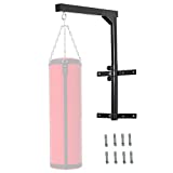 HOMCOM Soporte de Pared para Saco de Boxeo Regulable Soporte de Pared para Saco de Boxeo con Gancho Bolsa Pesada MMA Tubo Robusto de Acero Carga Máx. 100 kg Negro