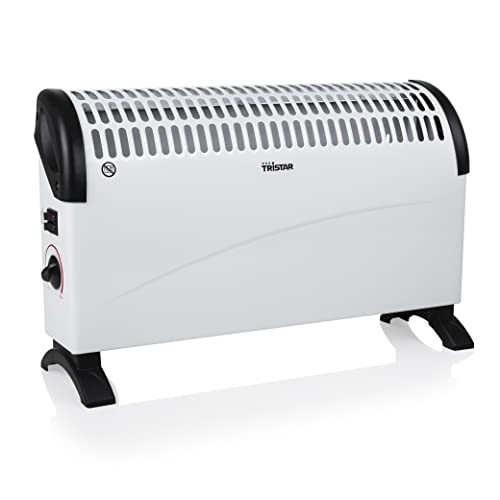 Tristar KA-5911 - Calefactor Convector con 2 Ajustes de Calor, Termostato Regulable, Asas Integradas, 1500 W, Blanco