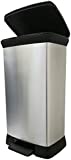 Curver Cubo de basura con pedal 50L, Metal, 37x27x70 cm, 187152, compuesto