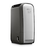 De'Longhi Tasciugo AriaDry Light DNS80 Deshumidificador, Extracción 7,5 L/d , Depósito 2.8L, Pantalla LCD, Filtro Antipolvo, Función Secado de Ropa, Ligero, Compacto, Silencioso, Blanco