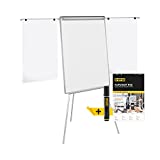 Bi-Office Easy - Pizarra Magnética con Caballete de Trípode, con brazos extensibles, marco gris, Pizarra A1 - 60 x 85 cm, para rotafolios, suministrado con Bloc de papel y Rotulador