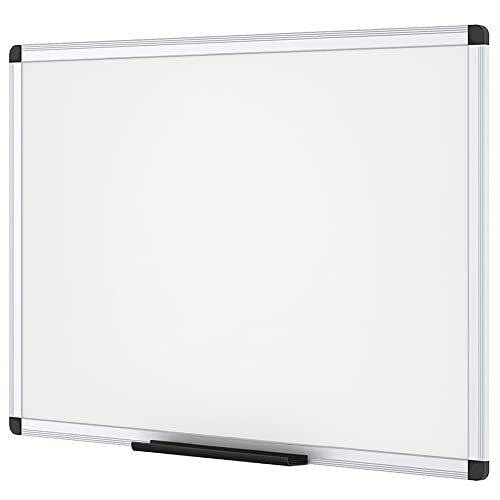 VIZ-PRO Pizarra blanca magnética con marco de aluminio, 90 x 60 cm