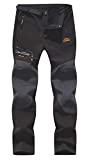 BenBoy Pantalones de Nieve Montaña Hombre Impermeables Invierno Calentar Pantalones Trekking Escalada Senderismo Esquiar Softshell (M, Negro)