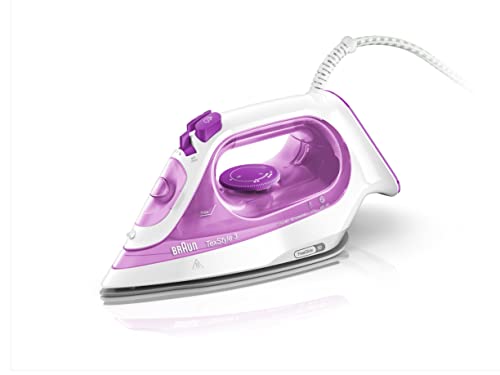 Braun Texstyle 3 SI3030PU - Plancha para la Ropa de Vapor de 2300W con Suela Bidireccional 3D Superceramic, Vapor 140 gr/min, Déposito de 270ml, Color Frambuesa