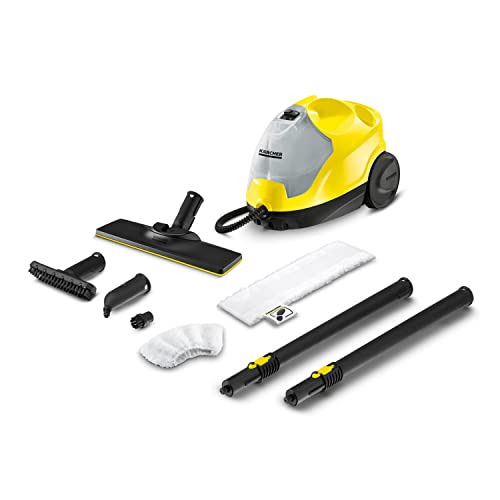 Kärcher Limpiadora de vapor SC 4 EasyFix, presión: 3,5 bar, calentamiento: 4 min., potencia: 2000W, rendimiento: 100m², sistema de 2 depósitos: 0,5l + 0,8l, kit limpieza EasyFix, boquillas y fundas