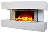 Chemin'Arte 185 Lounge Medium Blanca chimenea eléctrica de pared diseño 82 x 21 x 42 cm