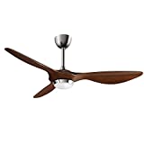 reiga 132CM Ventilador de techo con luz LED regulable, control remoto, aspas modernas, motor silencioso reversible, 6 velocidades, temporizador (pintado a mano)
