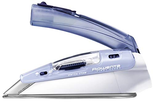 Rowenta First Class DA1510F1 - Plancha de viaje 1000 W, portátil y de fácil transporte, gran rendimiento con golpe de vapor de 45 gr/minuto, plegable con punta de precisión y doble voltaje 120 - 240 V
