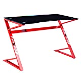 XT03, Mesa Gamer, Mesa Ordenador, Escritorio Gaming, Acabado en Carbono y Rojo, Medidas: 120 cm (Largo) x 60 cm (Ancho) x 75 cm (Alto)