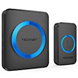TECKNET Timbre Inalámbrico Timbre para Puerta, 400 Metros Kit de Timbre Inalámbrico con 1 Receptor Enchufe, 52 Melodías Ajutables, 4 Niveles de Volumen, Resistente al Agua