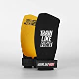 TRAINLIKEFIGHT Icon 0H - Calleras para Cross Training, calistenia, Ejercicios gimnásticos, protección para Tus Manos - Black-Yellow - M