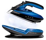 Rowenta Freemove DE5010 Plancha sin cable con golpe de vapor 115 g/min, sin cable, 250 ml, suela Microsteam 400 láser, autoapagado y antical, todo tipo de tejidos, Azul/Negro