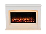 Chimenea eléctrica Danby Suite de Vidrio Frente a Fuego eléctrico 220/240 Vac, 1 & 2kW, 7 días de Control Remoto programable en una Suite de la Chimenea de MDF de Crema Ligera