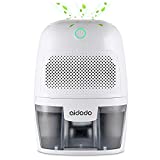 Aidodo Deshumidificador electrico Portátil 600ml Mini silencioso Deshumidificadores de Aire Compacto Inteligente Hogar Salón Habitación Oficina Blanco
