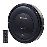 Amazon Basics - Robot aspirador fino, 18 W (800 Pa), con 4 modos de limpieza, sistema anticolisión y sensor de protección anticaída, carga automática (capacidad: 0,35 l) (UE)
