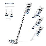 Taurus Ultimate Go - Aspirador escoba sin cable, baterías de Litio 22, 2V, dos velocidades, cepillo Turbo Brush All Road, iluminación en la zapata, aspira 200m2 de una vez, blanco