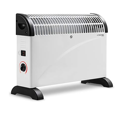TROTEC Convector TCH 20 E, 2000 W, 3 Niveles de Calefacción, Termostato Regulable, Anti Sobrecalentamiento, Control Antihielo, Portátil, para Habitaciones de hasta 24 m²/60 m³