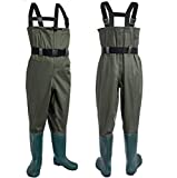 HBselect Vadeadores de Pesca con Botas Impermeables para Hombres Mujer, Waders Pantalones Duraderos y Transpirables para Pescar, Caza, Lavado, Agricultura