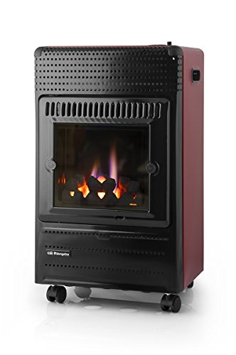 Orbegozo HBF 95 Estufa de Butano, Llama azul, Triple Sistema de Seguridad, 3500 W, Negro/Burdeos [Clase de eficiencia energética A]