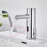 AuraLum Grifo Sensor Automático para Agua Fría y Caliente, Sin-Contacto Mezclador Grifo para Lavabo de Baño